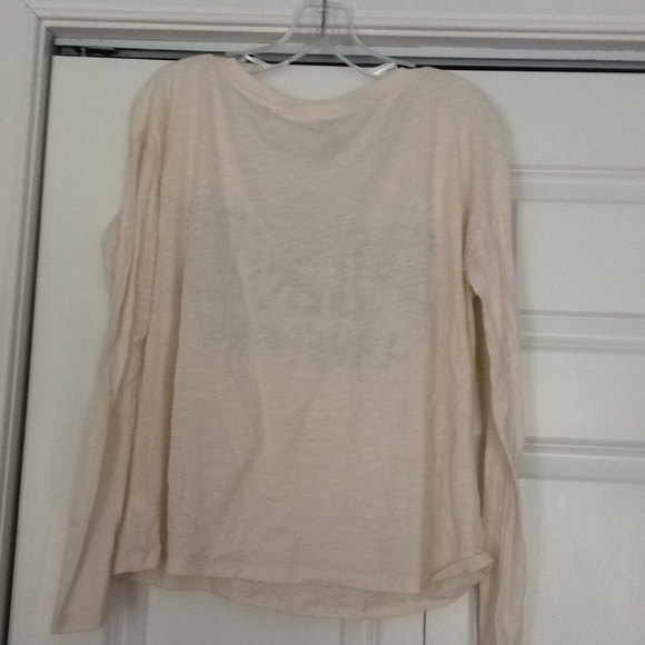 Cream colored Pink long sleeve T-shirt - Picture 3 of 3